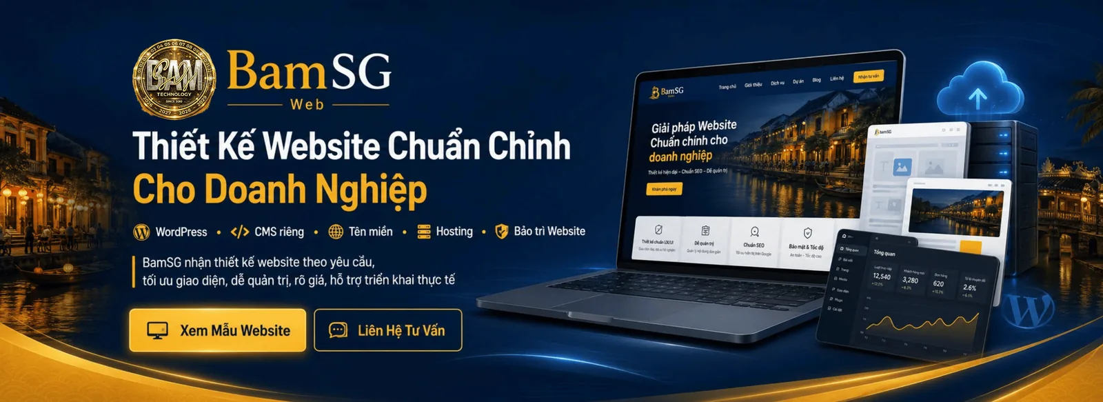 Tên miền hosting cloud và hệ thống website BamSG
