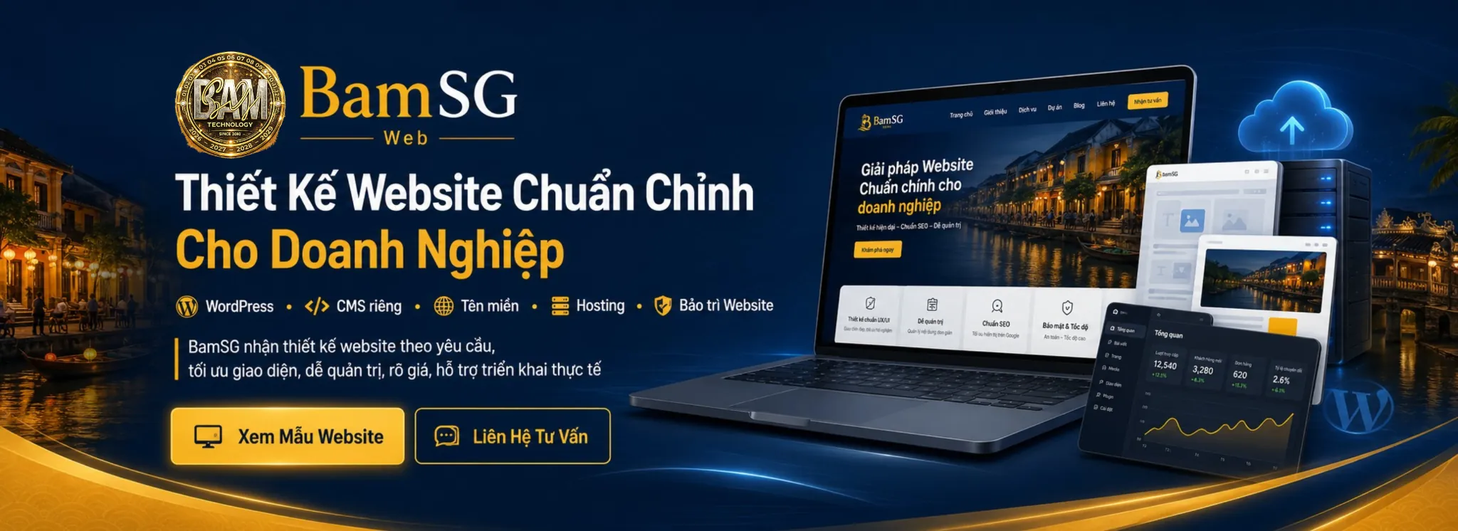 BamSG Web thiết kế website WordPress PHP CMS tên miền hosting